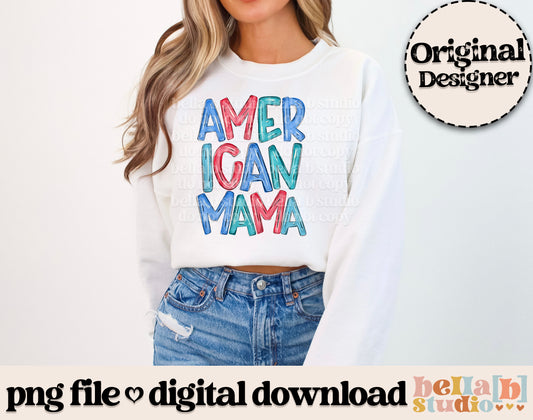 American Mama Doodle PNG Design