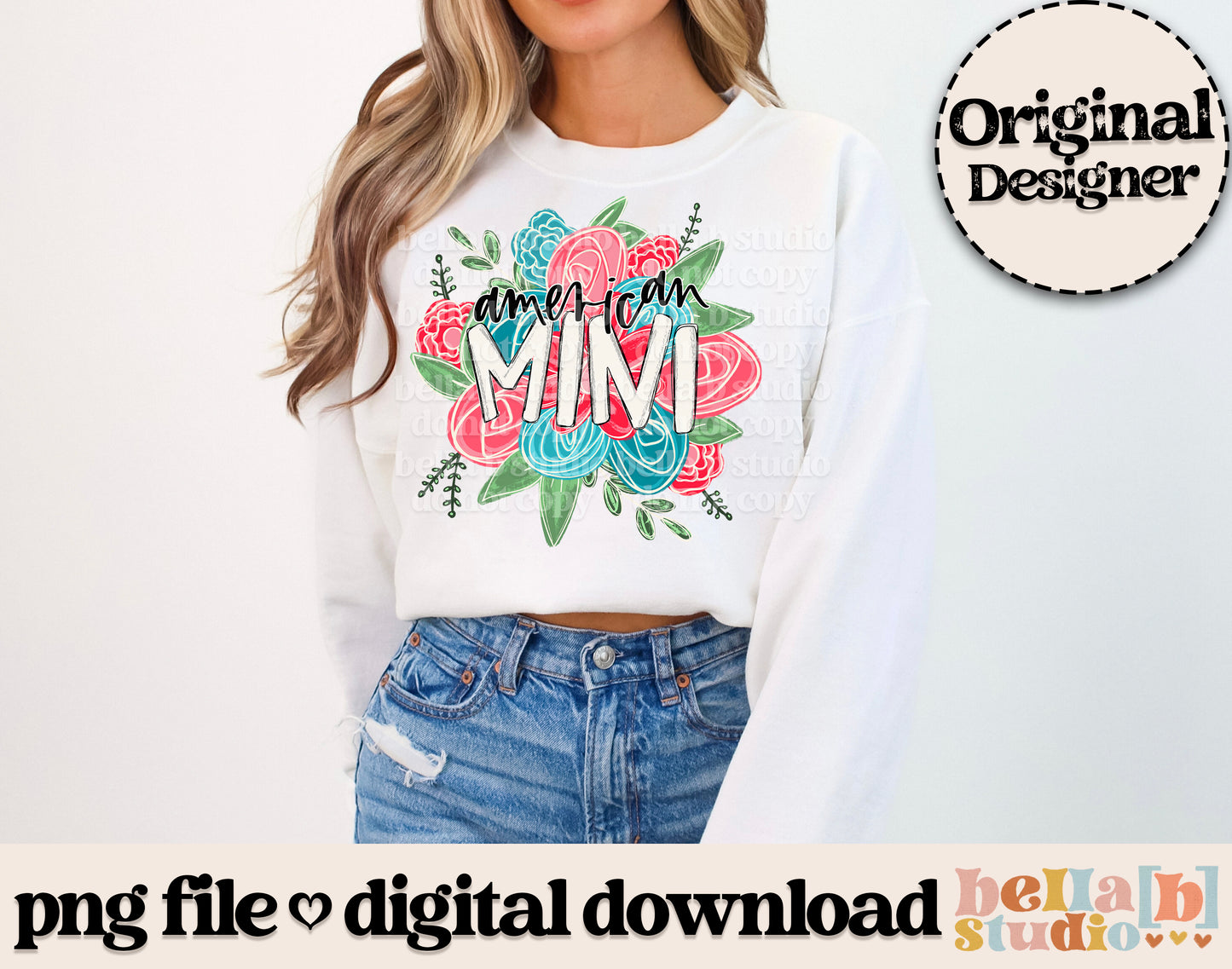 American Mini Floral PNG Design