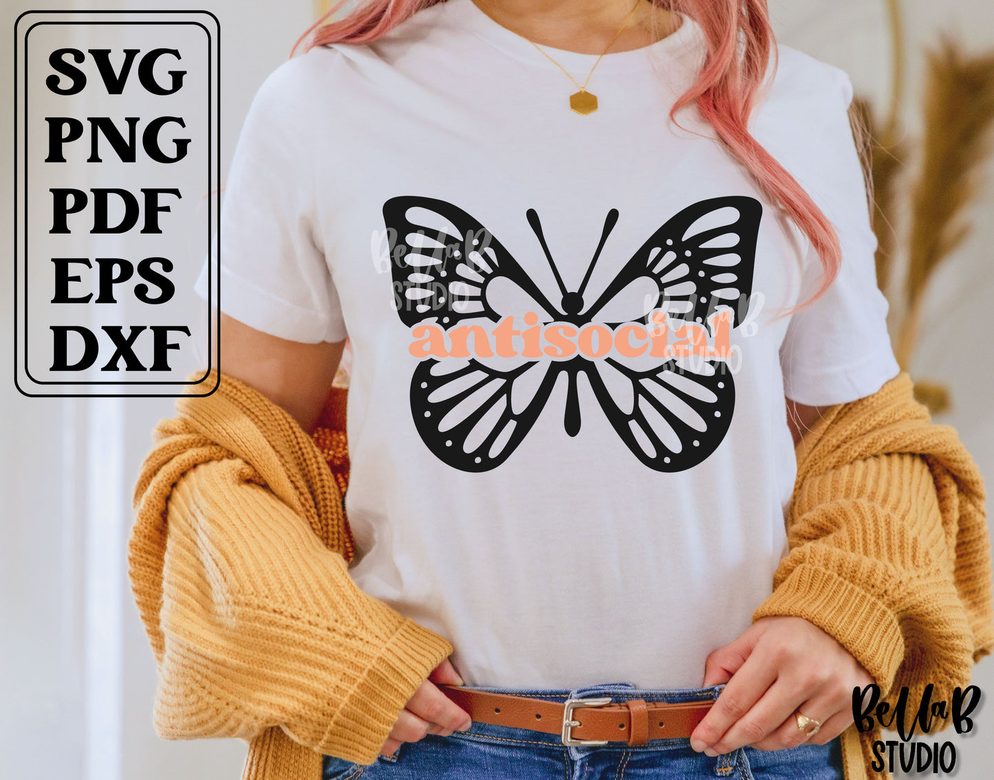 Antisocial Butterfly SVG File