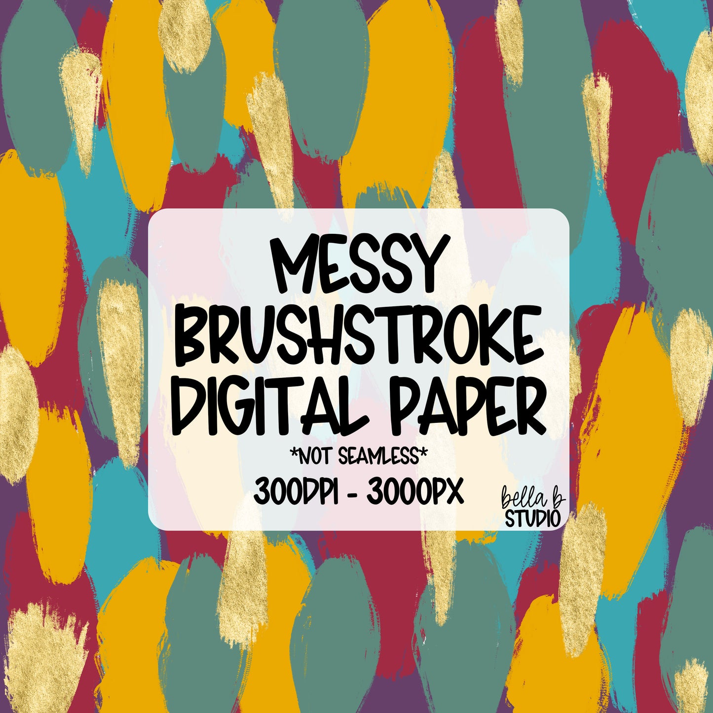 Fall Autumn Messy Brush Stroke Digital Paper PNG