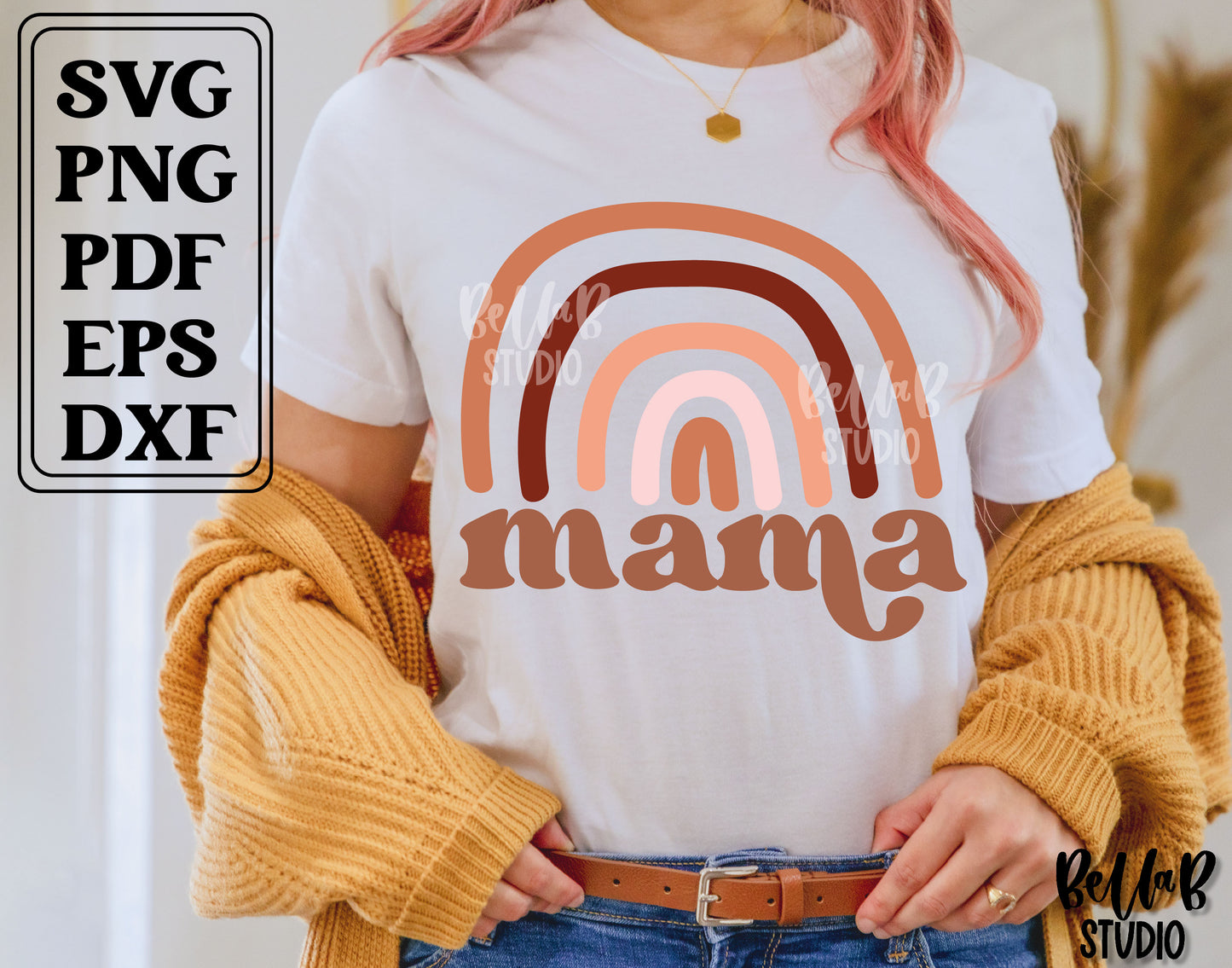 Boho Rainbow Mama SVG File