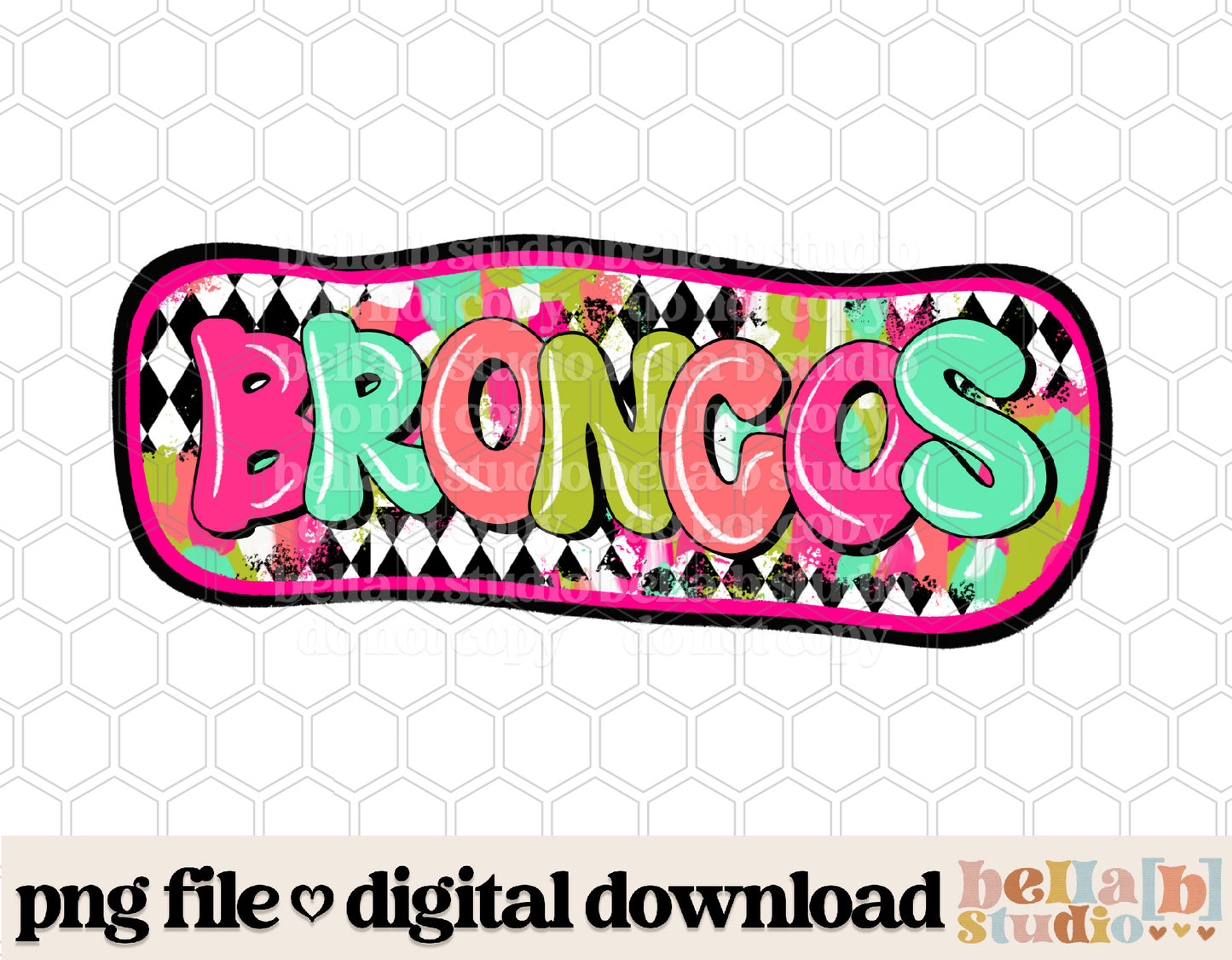 Broncos - Diamond Brushstrokes Mascot PNG