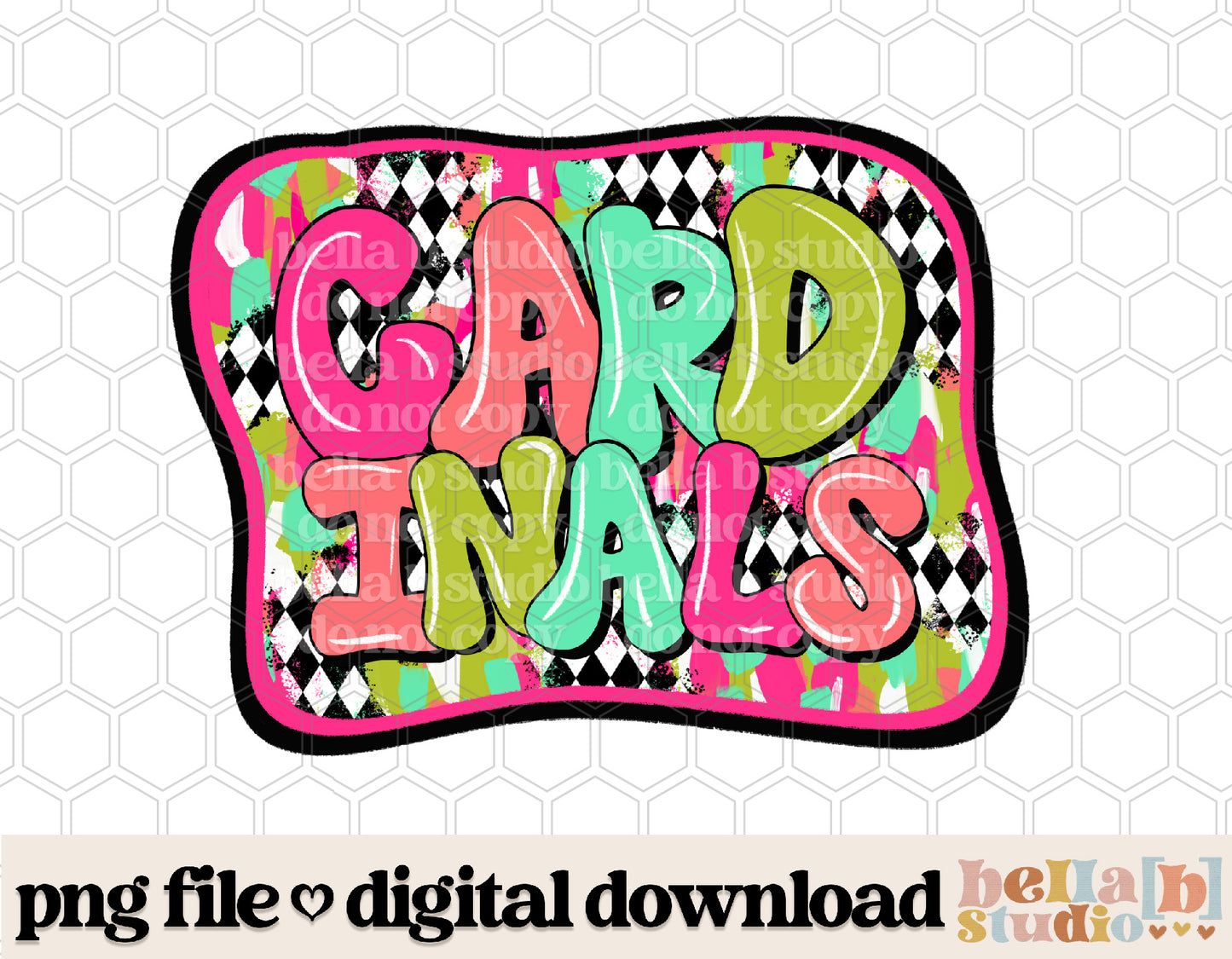 Cardinals - Diamond Brushstrokes Mascot PNG