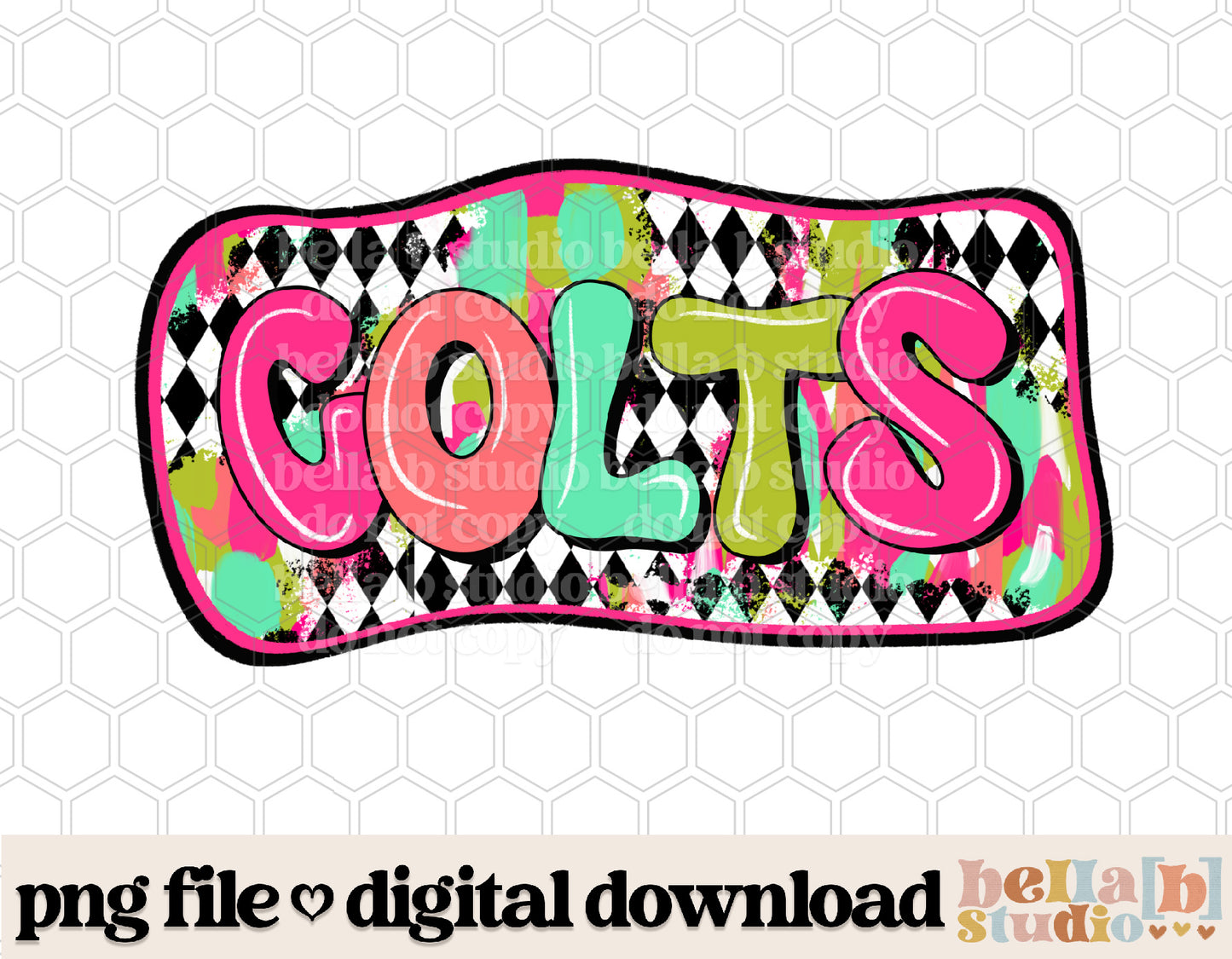 Colts - Diamond Brushstrokes Mascot PNG