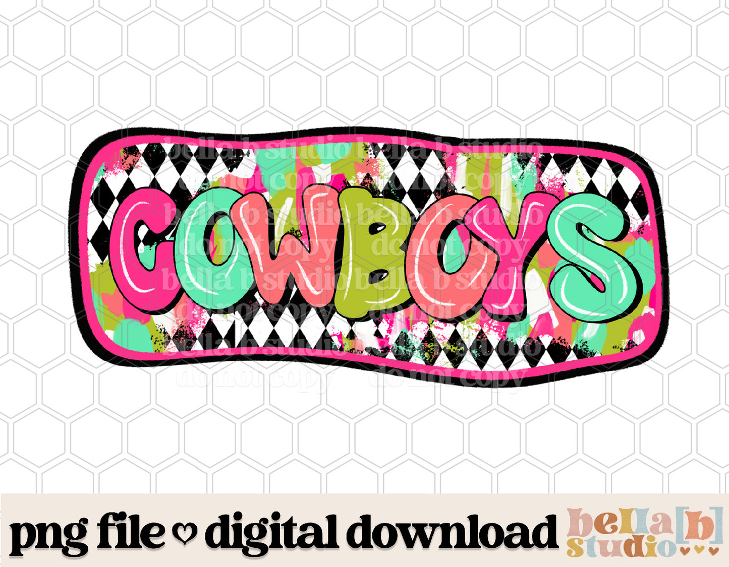 Cowboys - Diamond Brushstrokes Mascot PNG