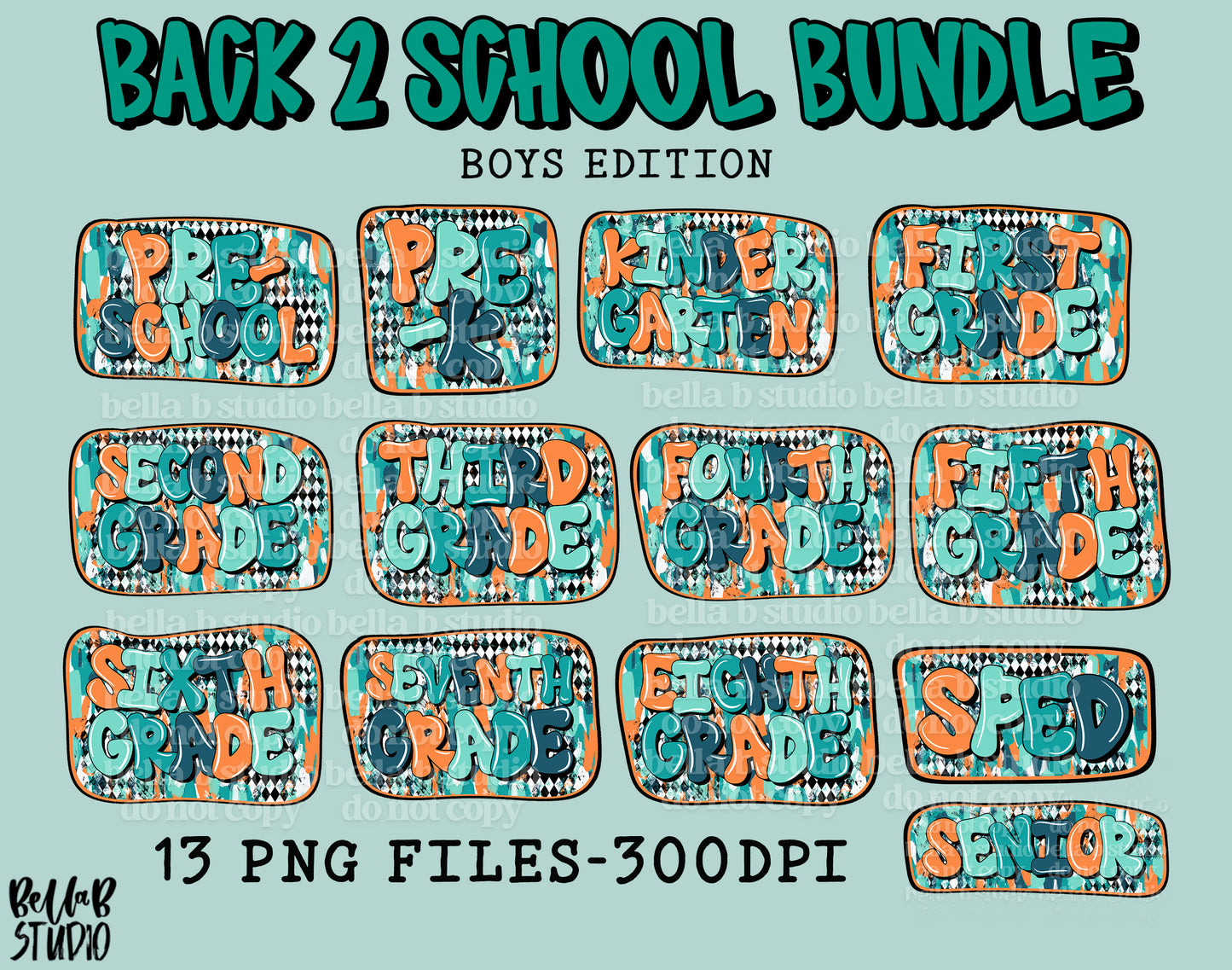 Diamond Brushstrokes School Bundle - BOYS + GIRLS GRADES