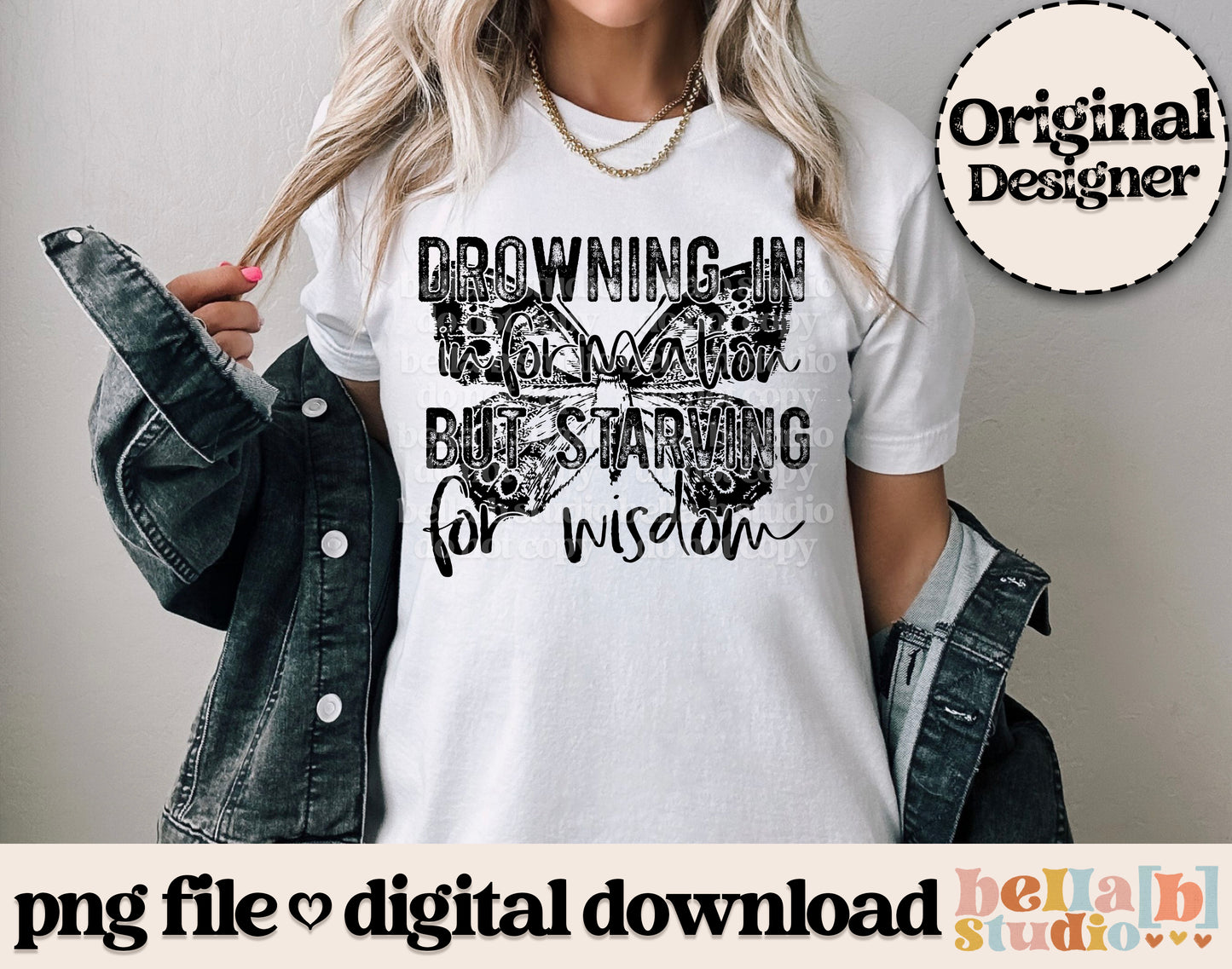 Drowning In Information But Starving For Wisdom PNG Design