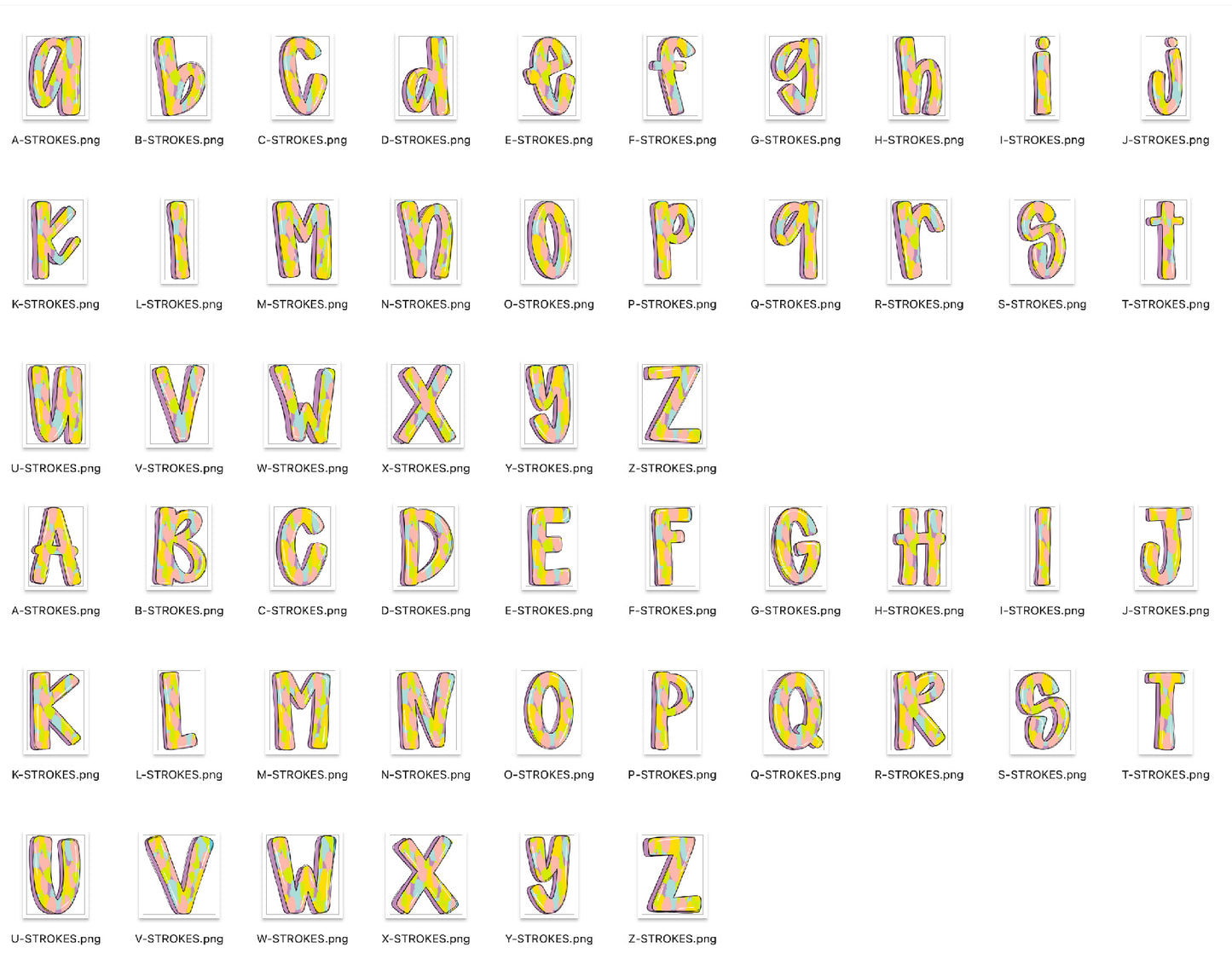 Easter Doodle Alpha Bundle - Set of 5 Alphabets