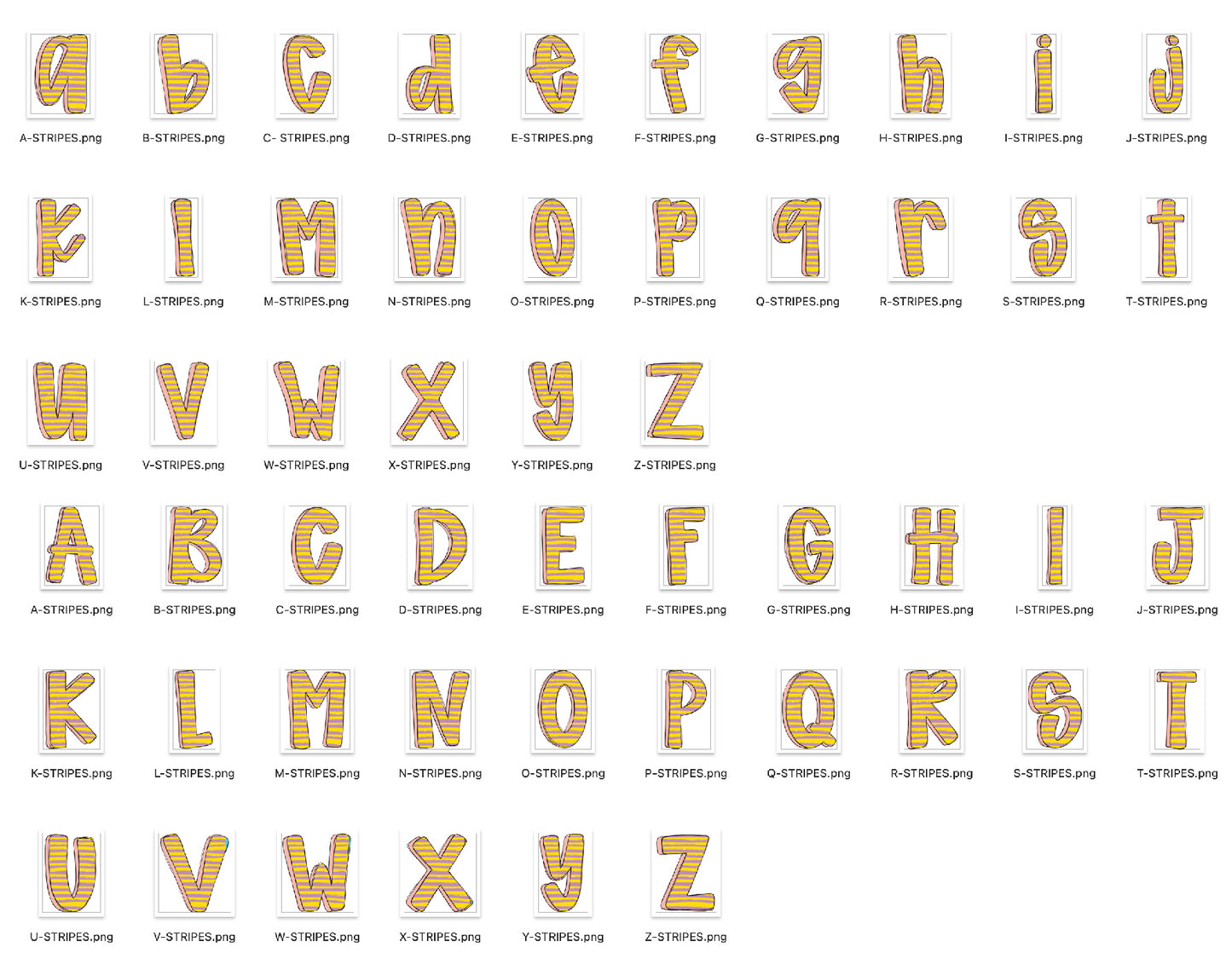 Easter Doodle Alpha Bundle - Set of 5 Alphabets