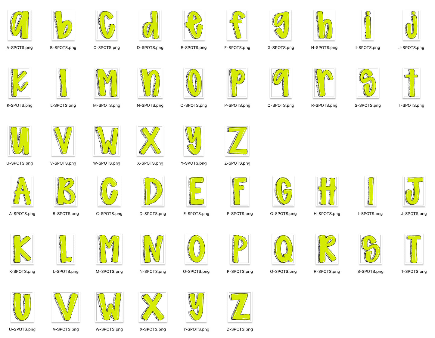 Easter Doodle Alpha Bundle - Set of 5 Alphabets