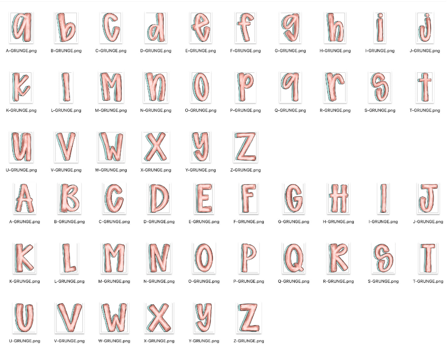 Easter Doodle Alpha Bundle - Set of 5 Alphabets