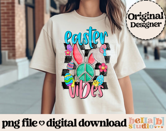 Easter Vibes Retro Easter Bunny PNG Design
