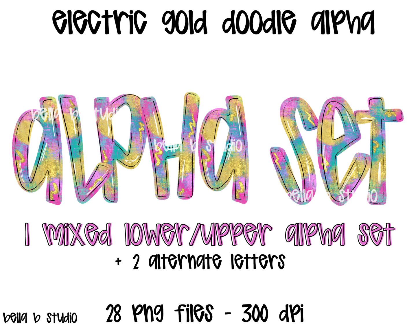 Electric Gold Doodle Alpha Bundle