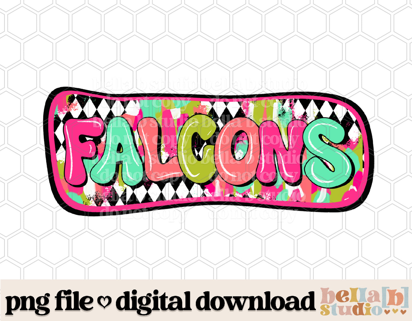 Falcons - Diamond Brushstrokes Mascot PNG
