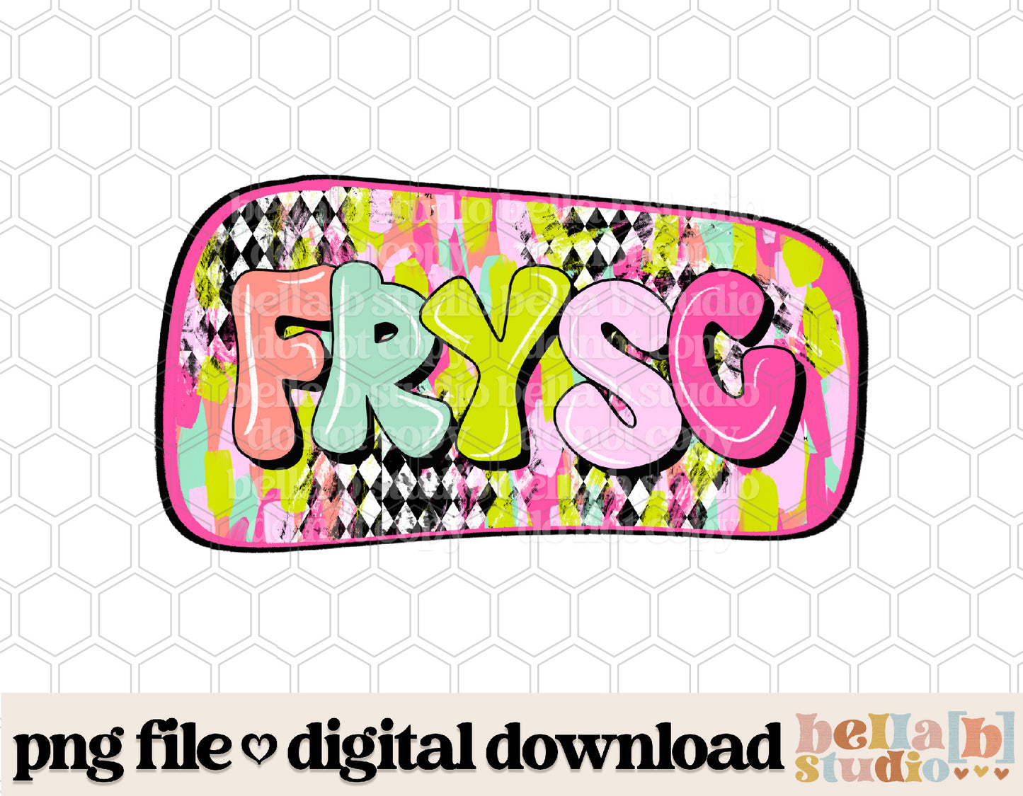 Diamond Strokes FRYSC -Family Resource Pink PNG Design
