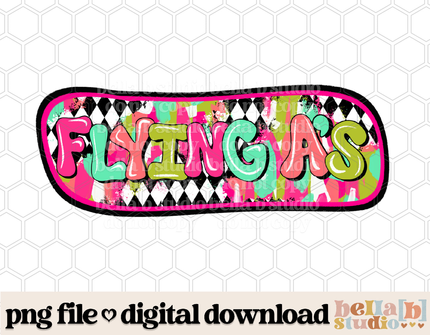 Flying A's - Diamond Brushstrokes Mascot PNG