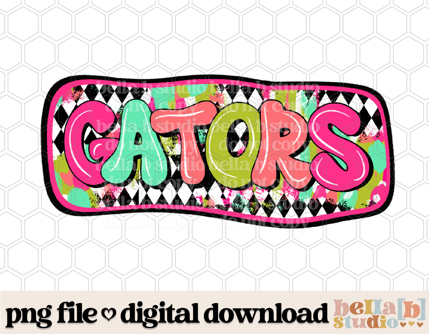 Gators - Diamond Brushstrokes Mascot PNG