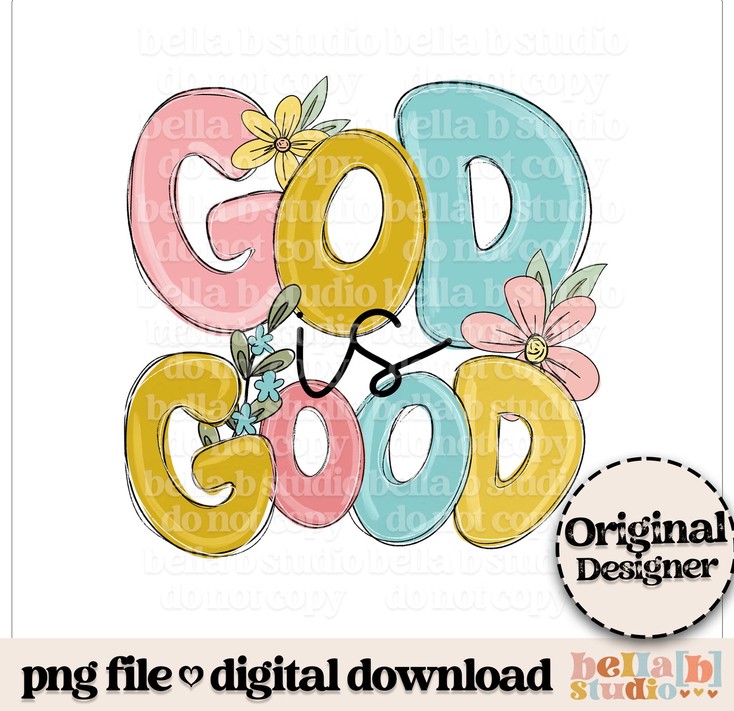 God Is Good Doodle PNG Design