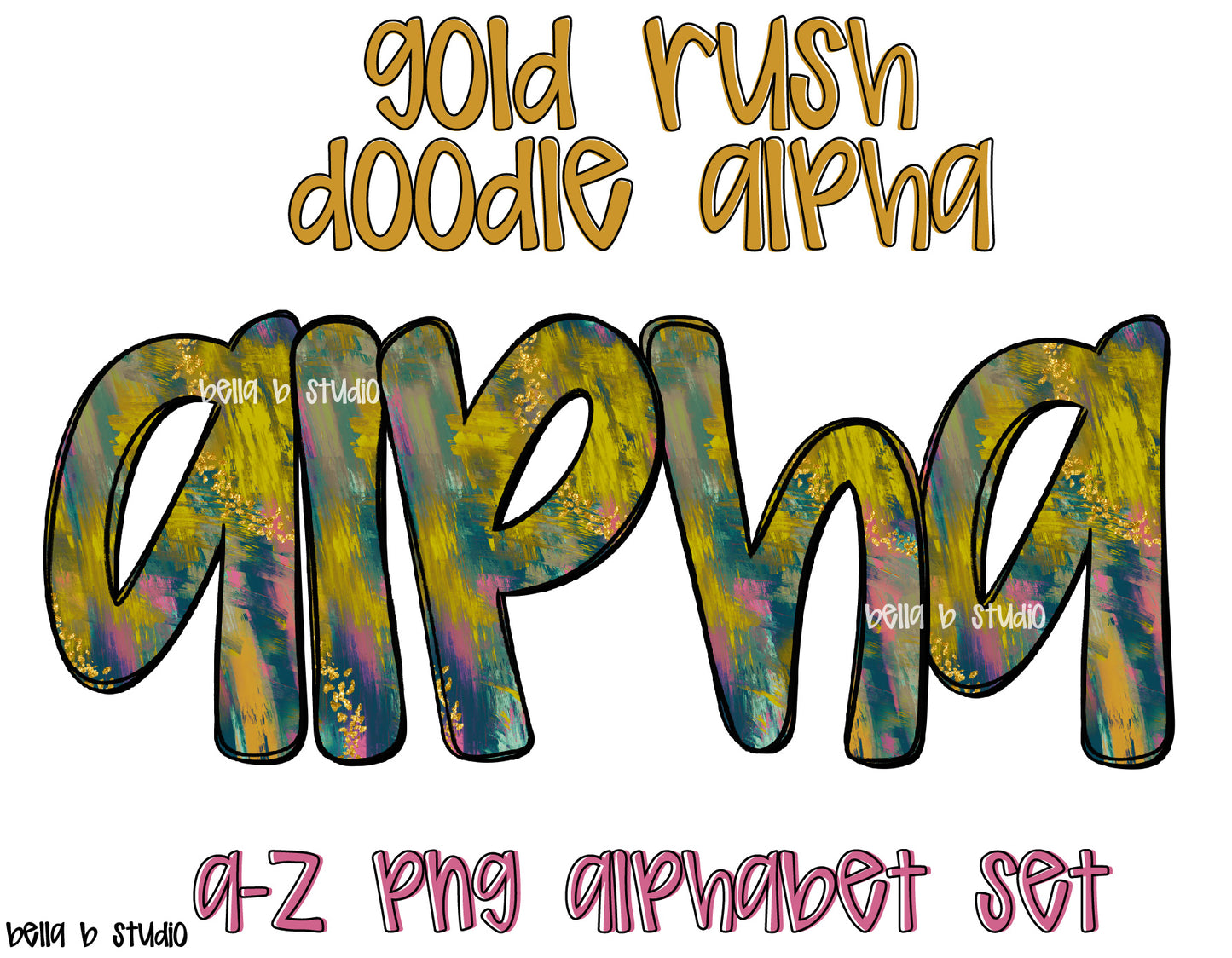 Gold Rush Doodle Alpha Set