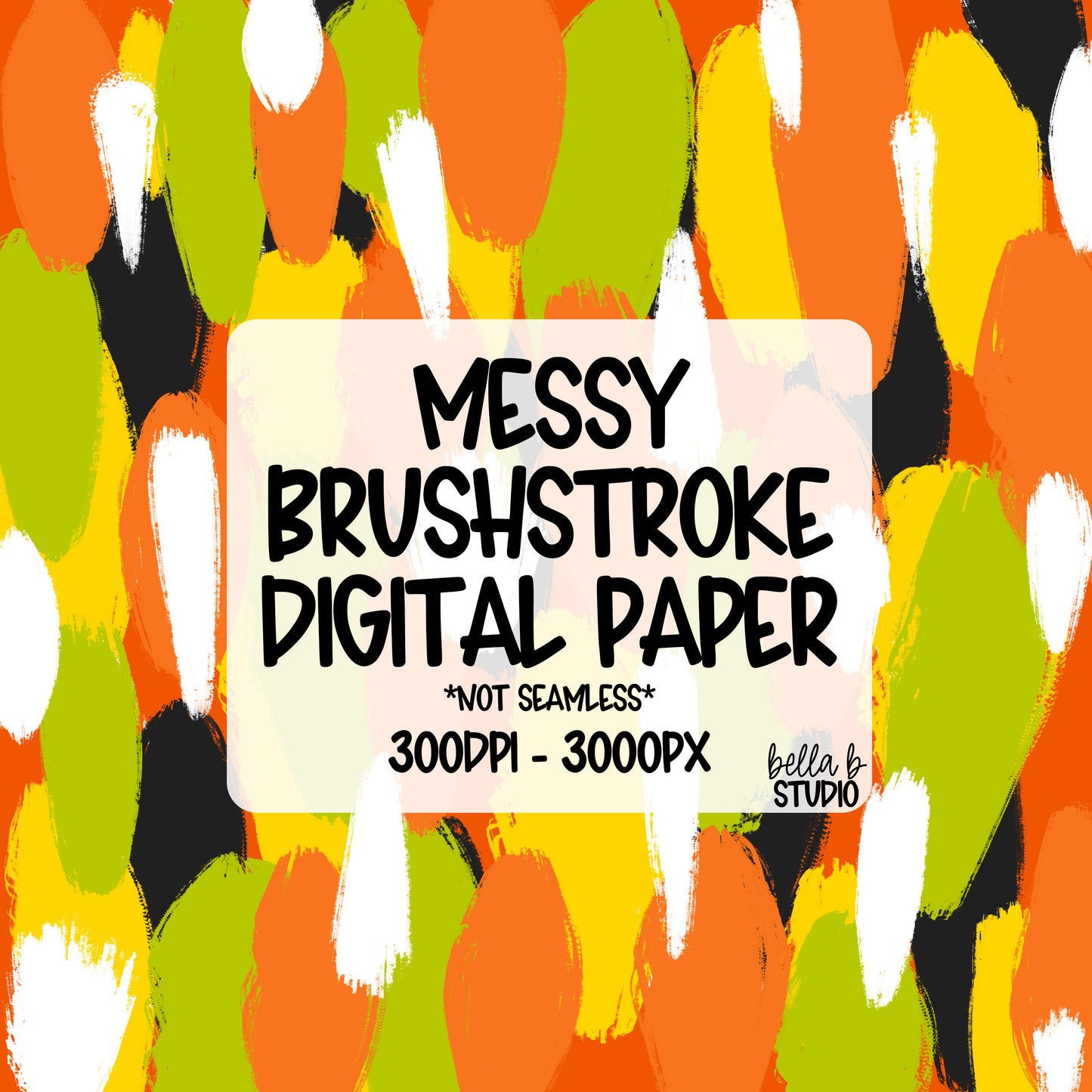 Halloween Messy Brush Stroke Digital Paper PNG