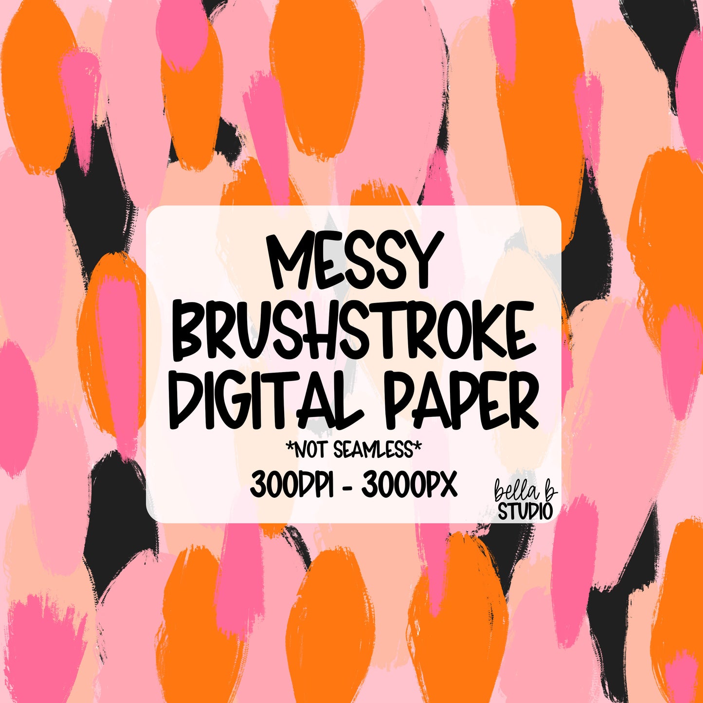 Halloween Messy Brush Stroke Digital Paper PNG
