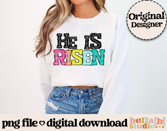 He Is Risen PNG Design