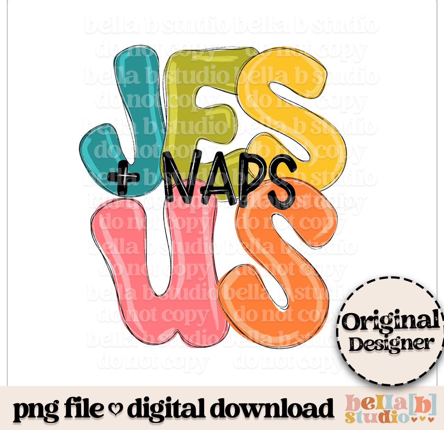 Jesus And Naps PNG Design
