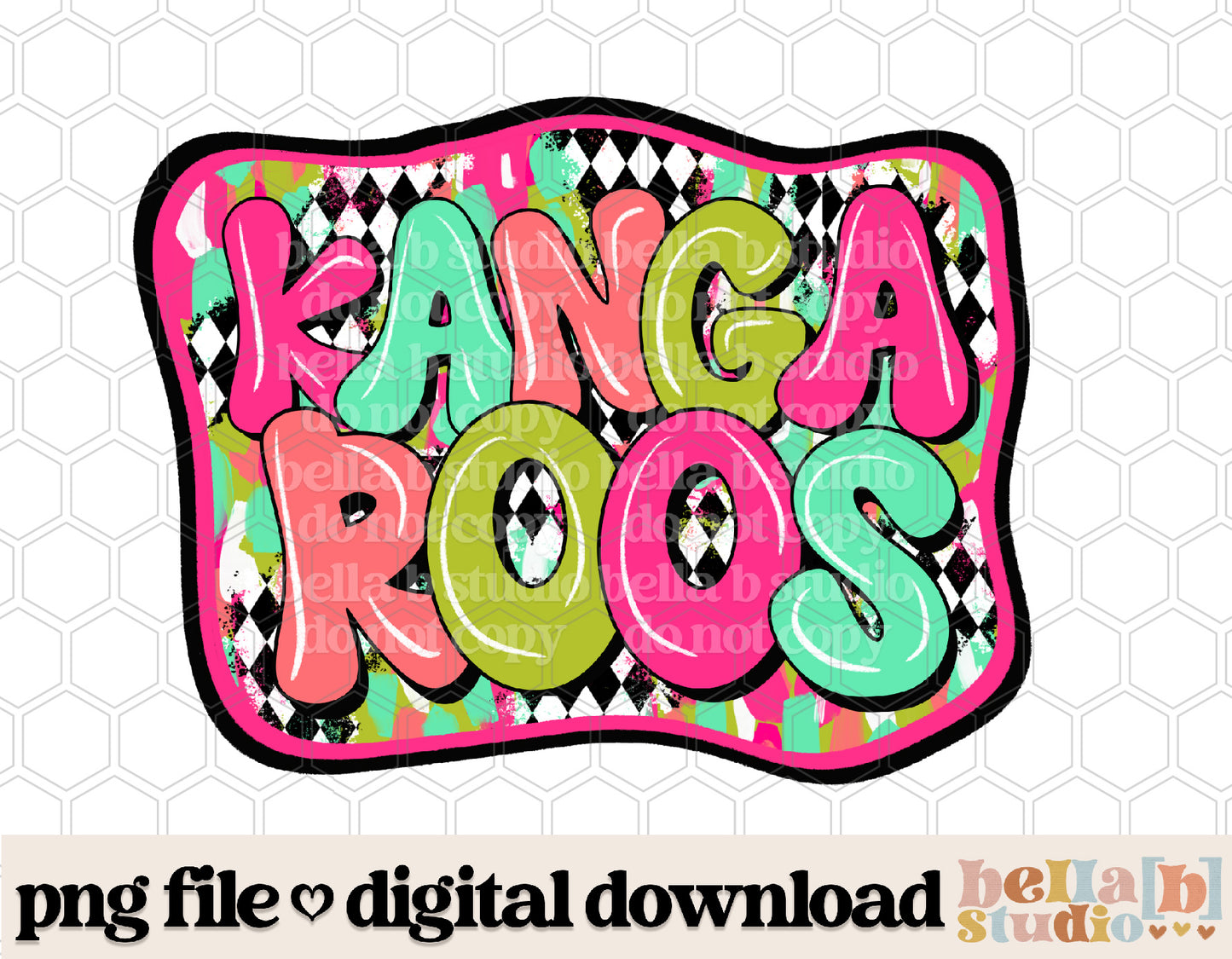 Kangaroos - Diamond Brushstrokes Mascot PNG