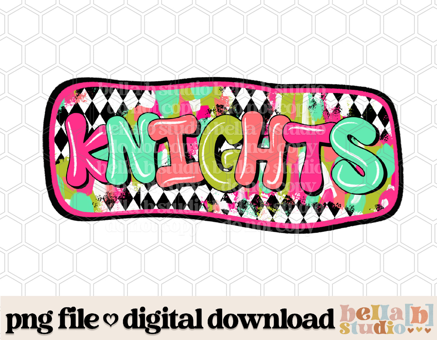 Knights - Diamond Brushstrokes Mascot PNG