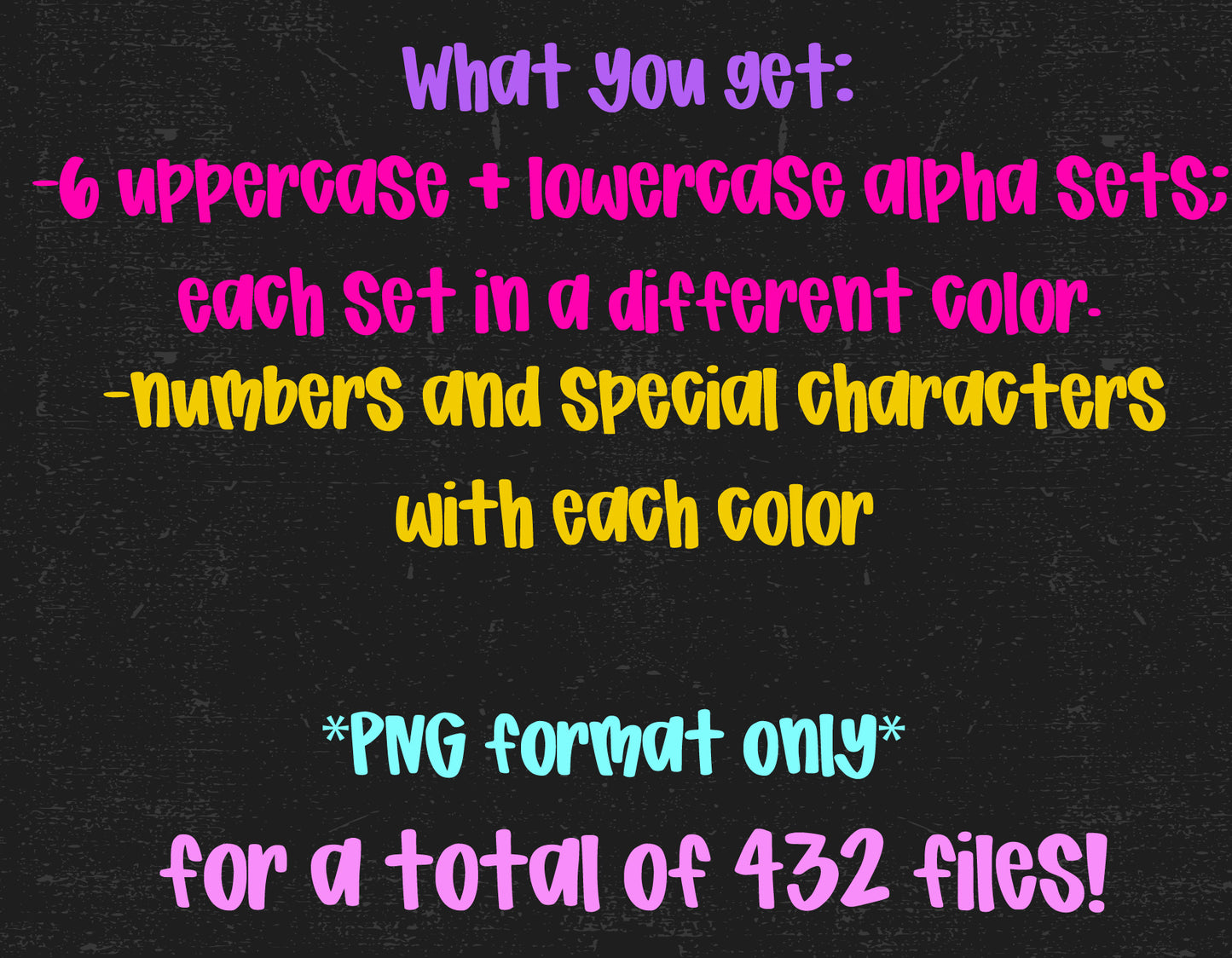 Neon AUTUMN Doodle Alpha Bundle - Set of 6 Alphabets