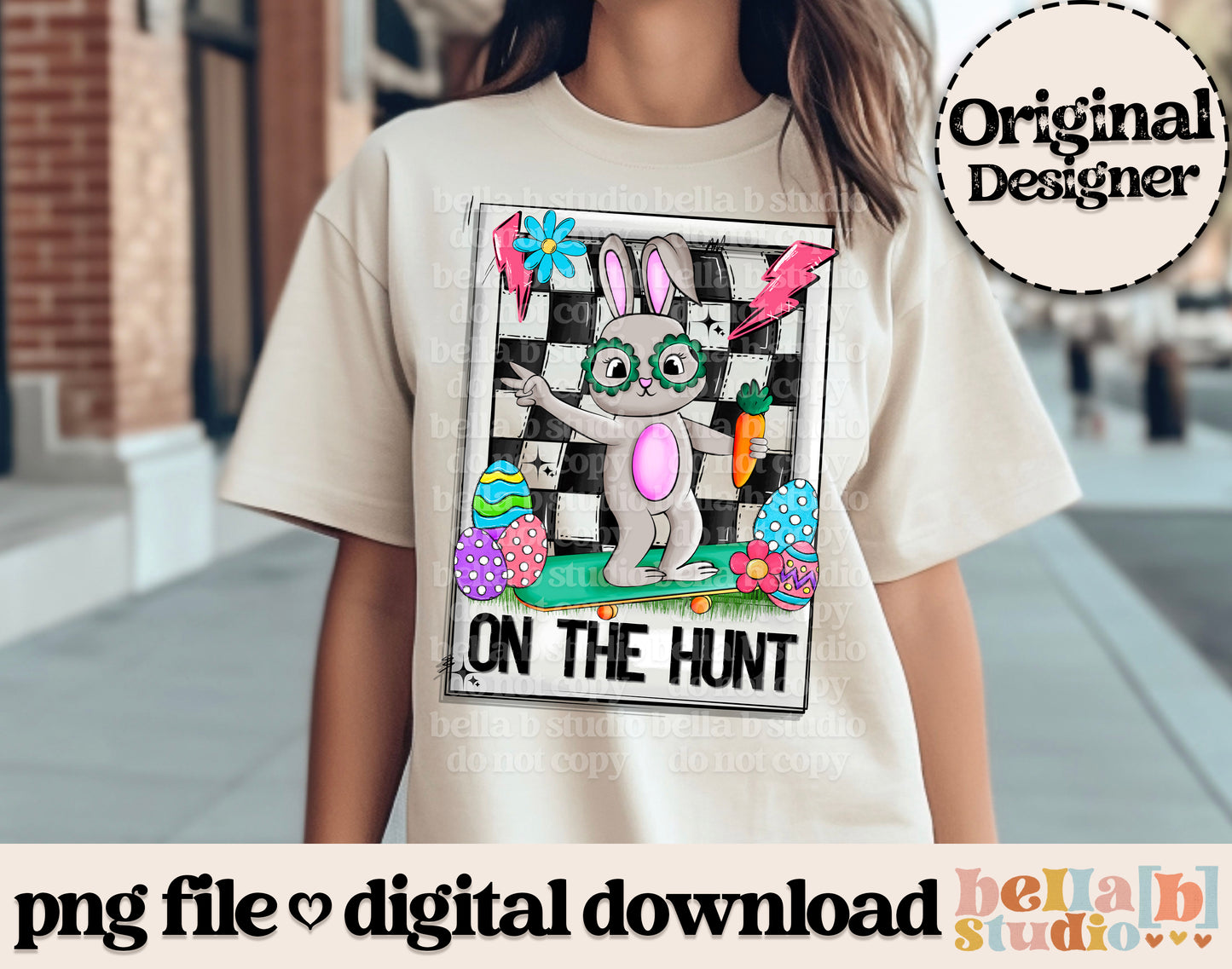 On The Hunt Easter Bunny PNG Design