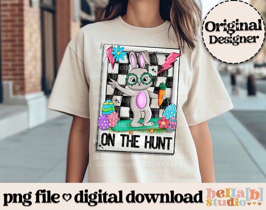 On The Hunt Easter Bunny PNG Design