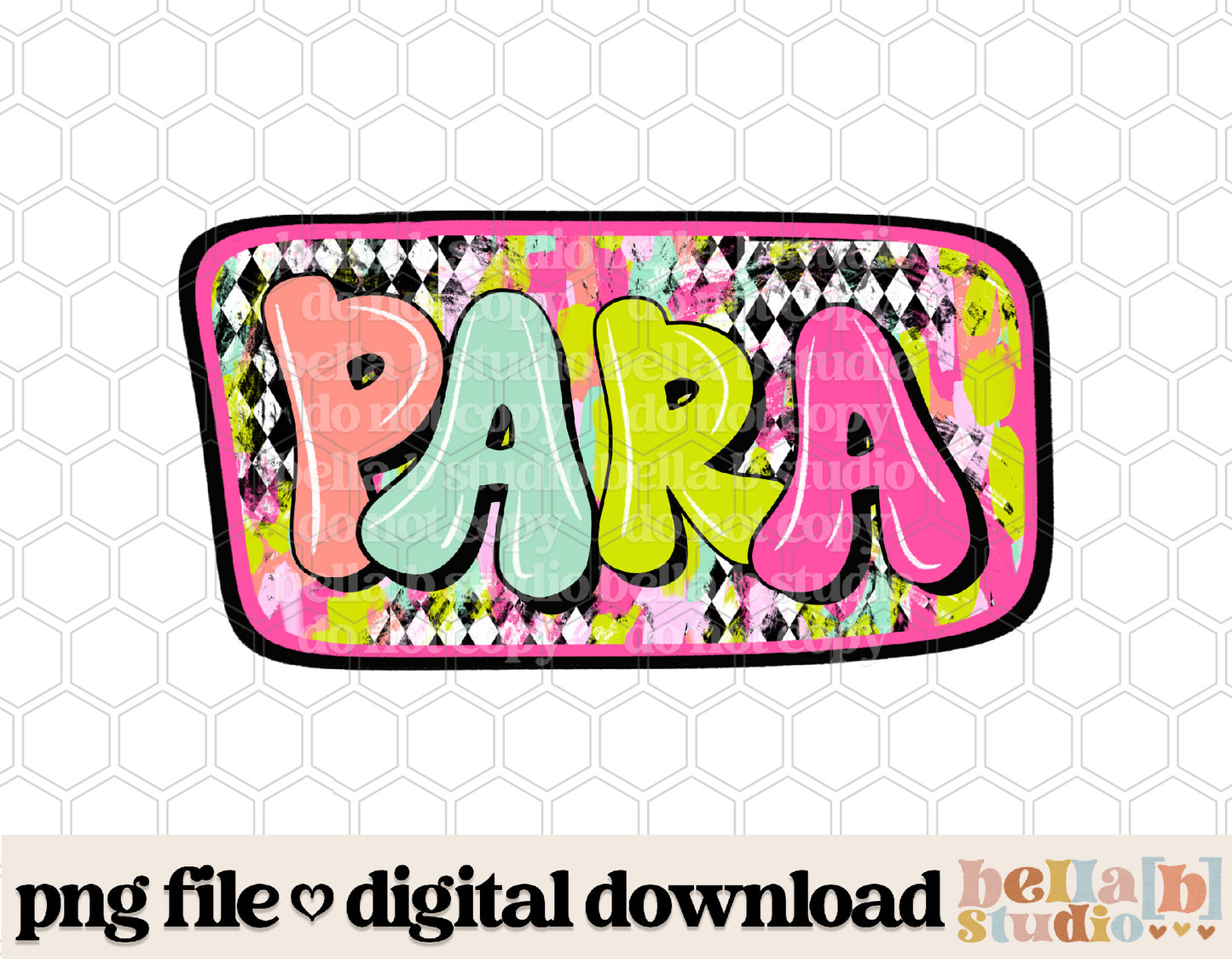 Diamond Strokes PARA Pink PNG Design