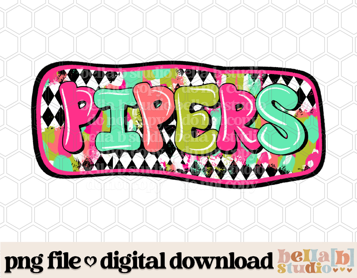 Pipers - Diamond Brushstrokes Mascot PNG