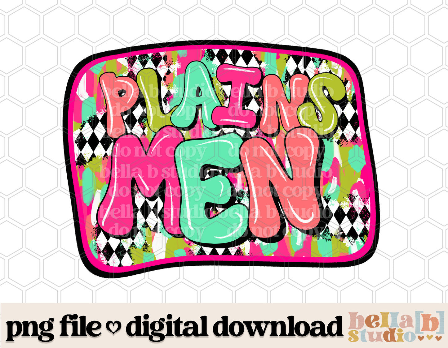 Plainsmen - Diamond Brushstrokes Mascot PNG