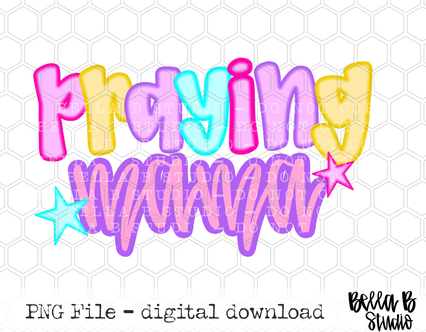 Praying Mama NEON PNG Design