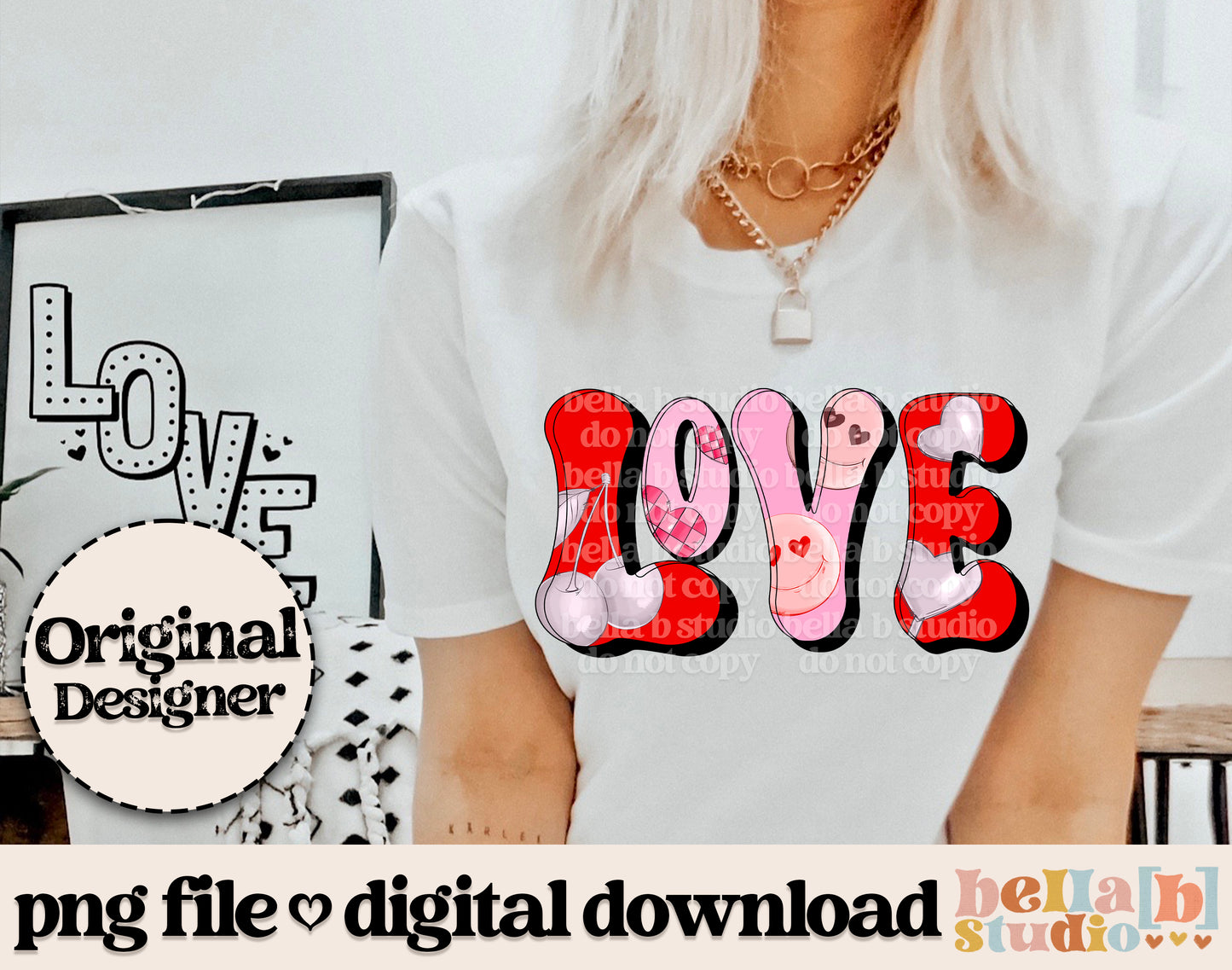 Retro Love PNG Design