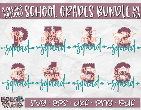 School Grades Squad SVG Bundle