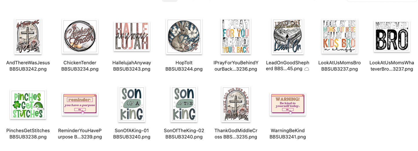 FRIYAY Bundle - JAN 26 - 12 PNG Designs