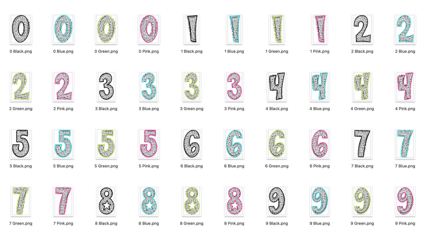 Dalmatian Doodle Alpha Bundle - Set of 4 Alphabets