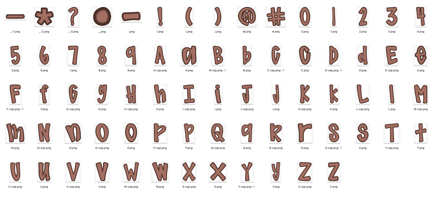 Neon AUTUMN Doodle Alpha Bundle - Set of 6 Alphabets