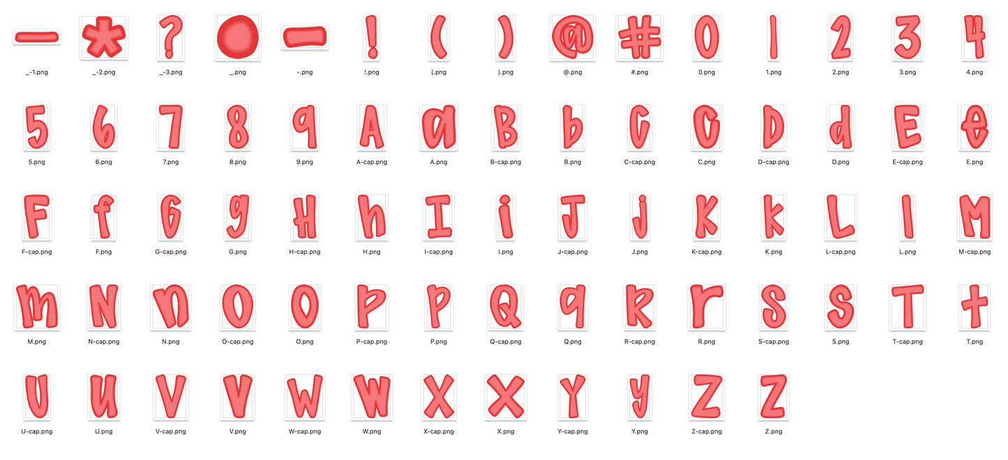 Neon AUTUMN Doodle Alpha Bundle - Set of 6 Alphabets