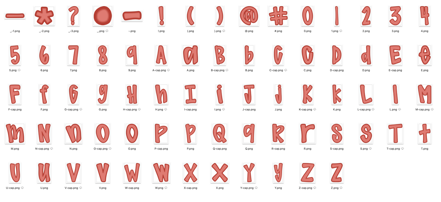 Neon AUTUMN Doodle Alpha Bundle - Set of 6 Alphabets