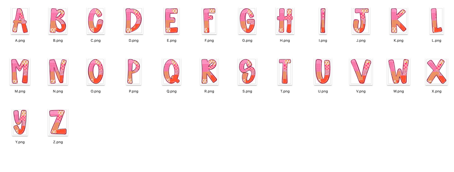 Pink Praises Patchwork Doodle Alpha