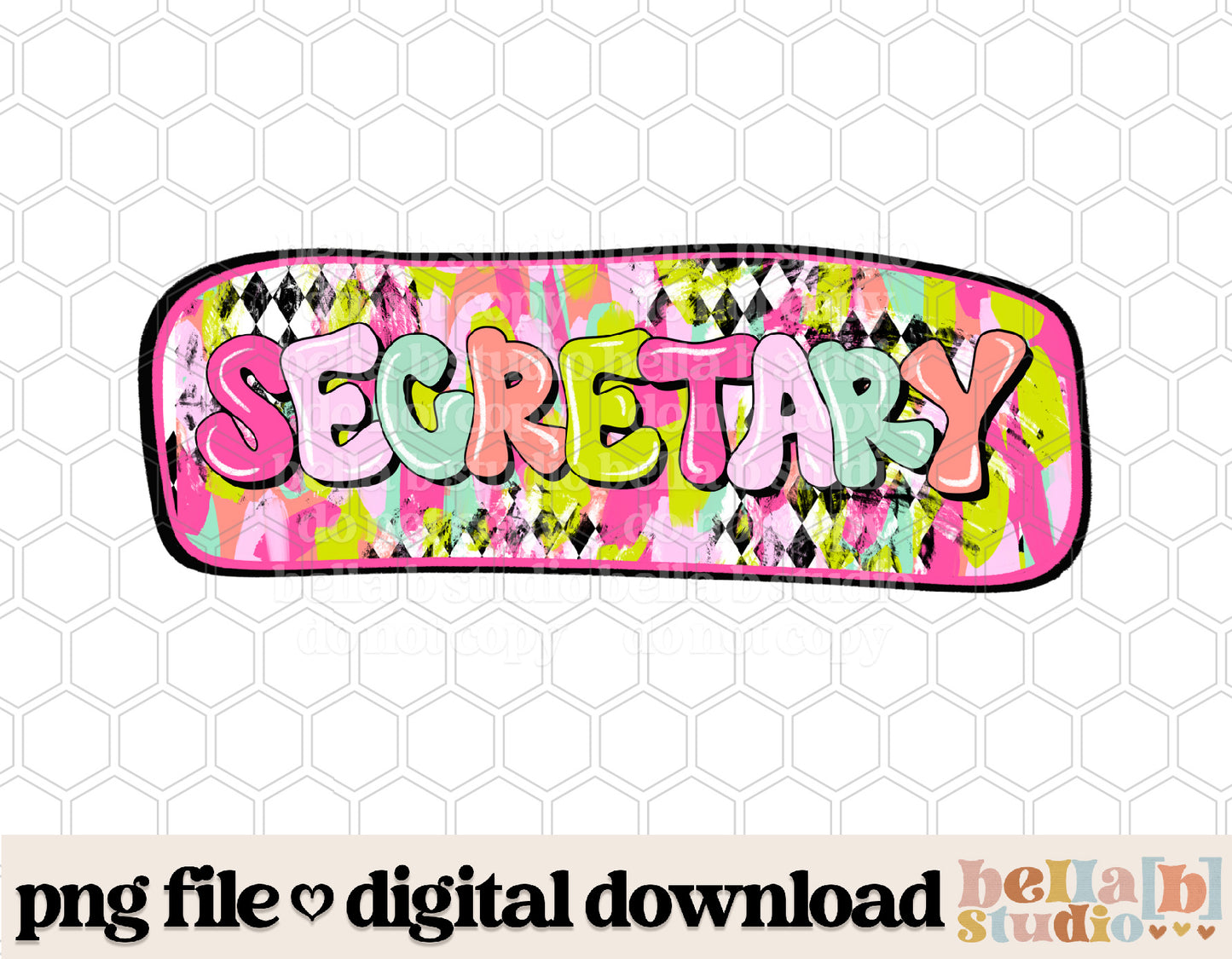 Diamond Strokes Secretary Pink PNG Design