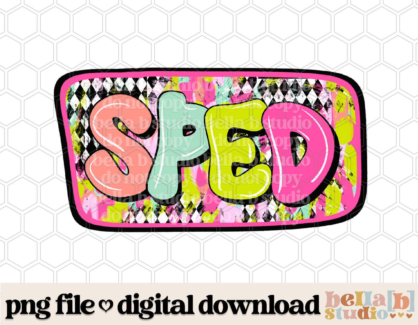 Diamond Strokes SPED Pink PNG Design