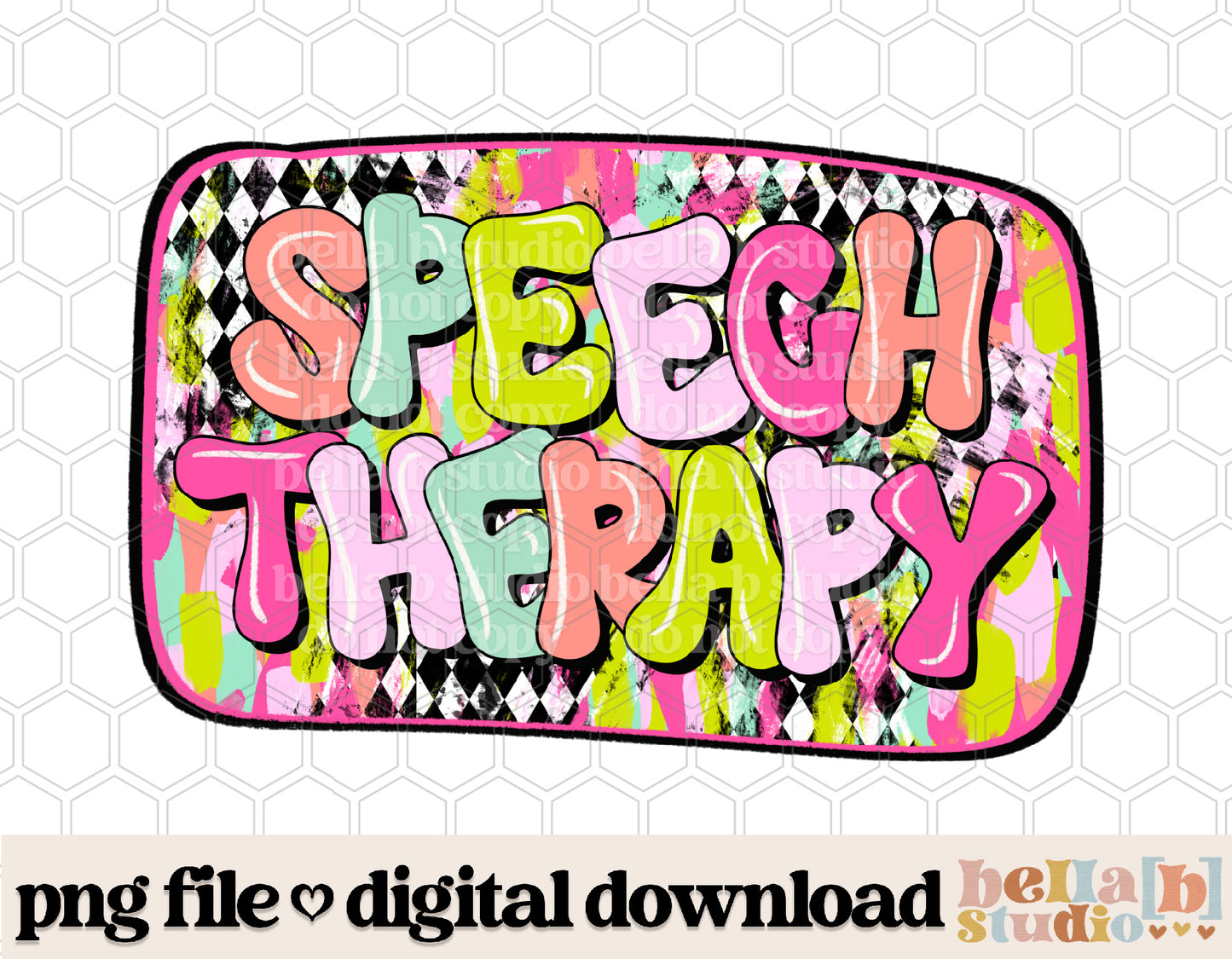 Diamond Strokes Speech Therapy Pink PNG Design
