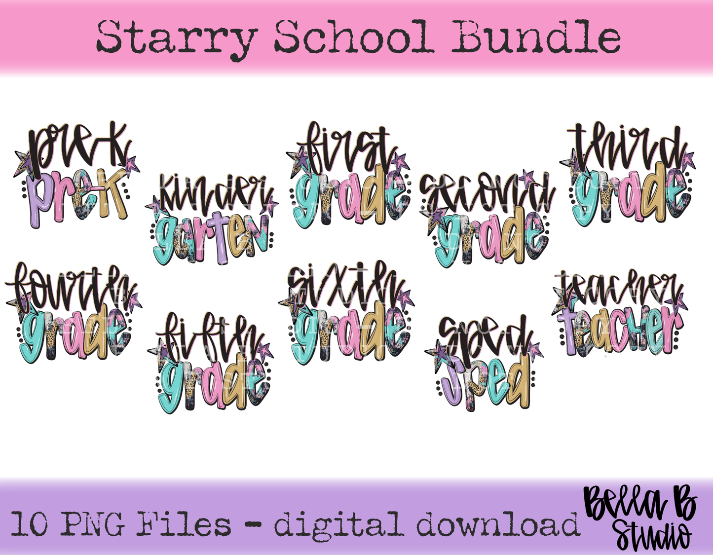 Starry Back To School Bundle - PNG Files