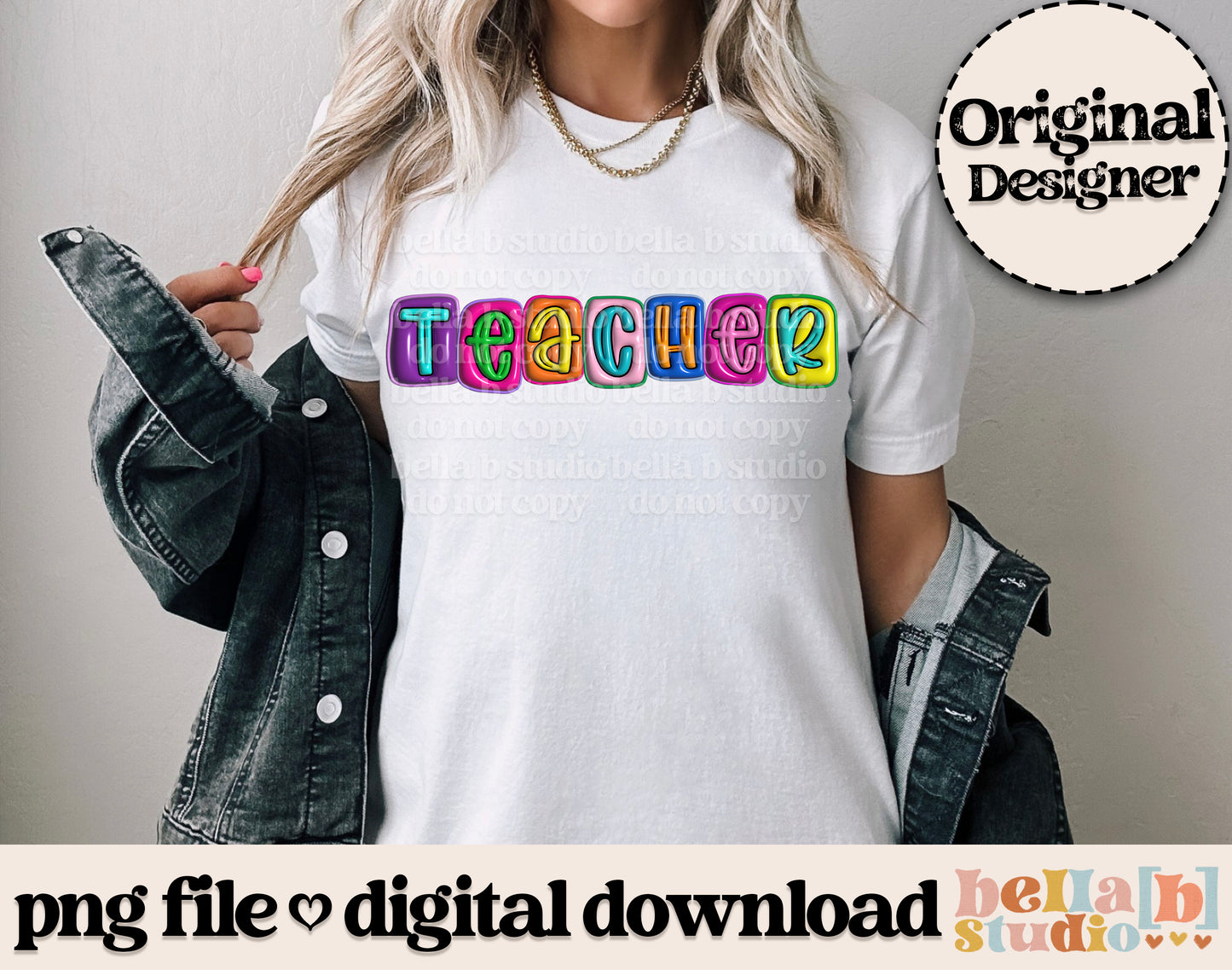 Teacher 3D Inflated PNG Design