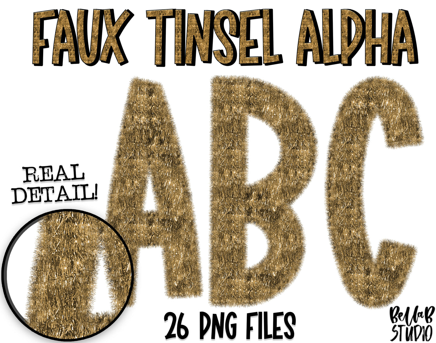 Faux Tinsel Alphabet Bundle of All 6